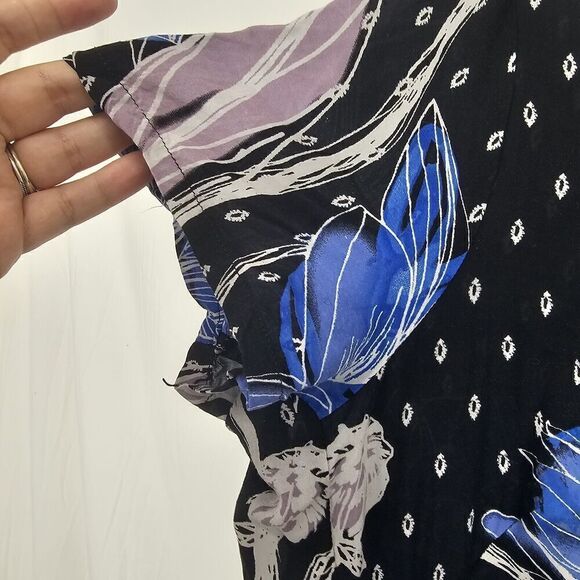 Free People First Kiss Maxi Dress Women's M/L Botanical Night Floral Blue Alter - Picture 6 of 11